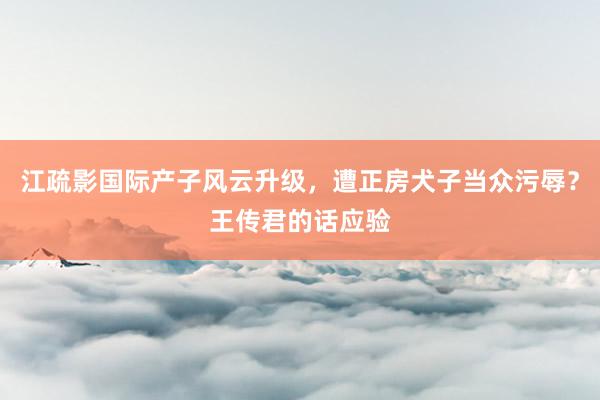 江疏影国际产子风云升级，遭正房犬子当众污辱？王传君的话应验