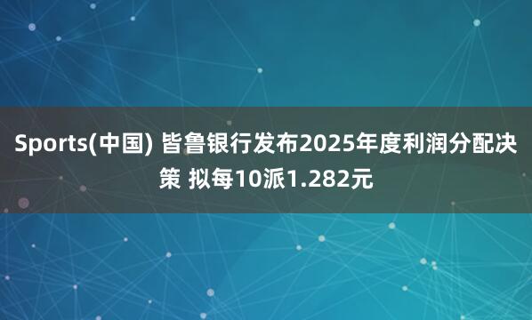 Sports(中国) 皆鲁银行发布2025年度利润分配决策 拟每10派1.282元